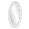 Oval Shaped Glossy White Finish Wood Frame Mirror