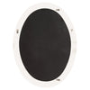 Oval Shaped Glossy White Finish Wood Frame Mirror