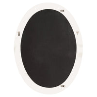 Oval Shaped Glossy White Finish Wood Frame Mirror