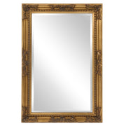 Rectangular Antique Gold Finish Wood Frame Mirror