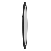 Oval Shaped Matte Black Finish Wood Frame Mirror