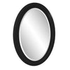 Oval Shaped Matte Black Finish Wood Frame Mirror