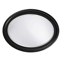 Oval Shaped Matte Black Finish Wood Frame Mirror