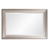 Rectangular Bright Silver Leaf Wood Frame Mirror