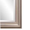 Rectangular Bright Silver Leaf Wood Frame Mirror