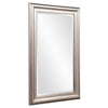 Rectangular Bright Silver Leaf Wood Frame Mirror