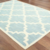 6' x 9' Blue Ivory Machine Woven Geometric Indoor or Outdoor Area Rug
