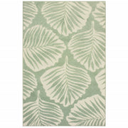 6' x 9' Tropical Light Green Ivory Palms Indoor Outdoor Rug