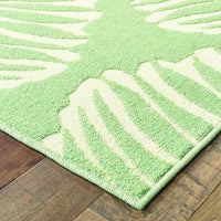 6' x 9' Tropical Light Green Ivory Palms Indoor Outdoor Rug