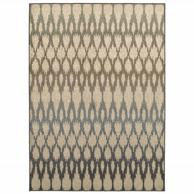 3' x 6' Ivory Gray Light to Dark Geometric Indoor Area Rug