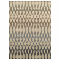 6' x 9' Ivory Gray Light to Dark Geometric Indoor Area Rug