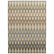 9' x 12' Ivory Gray Light to Dark Geometric Indoor Area Rug