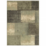 3' x 6' Brown and Gray Abstract Marble Squares Indoor Area Rug