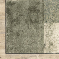 6' x 9' Brown and Gray Abstract Marble Squares Indoor Area Rug