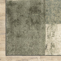 9' x 12' Brown and Gray Abstract Marble Squares Indoor Area Rug