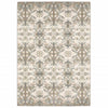 3' x 6' Ivory Gray Abstract Ikat Indoor Area Rug