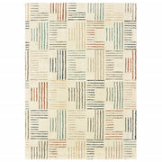 2' x 3' Ivory Multi Neutral Tone Scratch Indoor Accent Rug