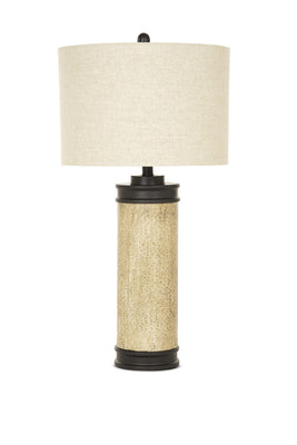 Set of 2 Rustic Cork Look Burnished Brown Table Lamp