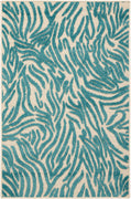 3' x 4' Aqua Abstract Indoor Outdoor Area Rug