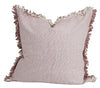 Set of 2 Light Pink Solid Decorative Pillows with Fringe