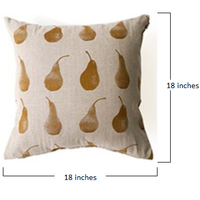 Set of 2 Yellow Multi Pears Decorative Accent Pillows