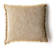Set of 2 Light Brown Soft Chambray Accent Pillows