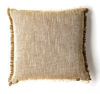 Set of 2 Light Brown Soft Chambray Accent Pillows