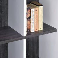 Versatile Six Shelf White and Gray Cubby Bookshelf