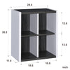 Versatile Four Shelf White and Gray Cubby Bookshelf