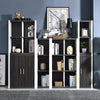 Versatile Four Shelf White and Gray Cubby Bookshelf