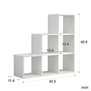 Graduated Step White 6 Cube Shelving Unit