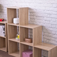 Graduated Step Natural 6 Cube Shelving Unit