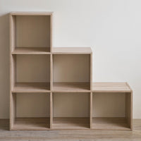 Graduated Step Natural 6 Cube Shelving Unit