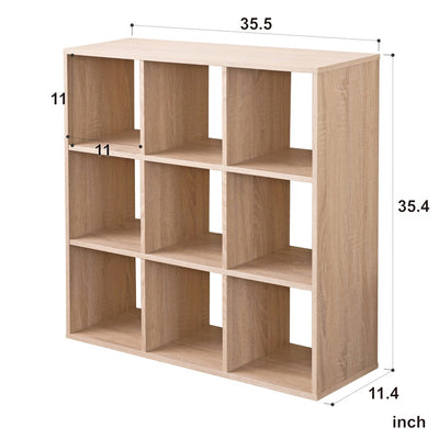 Natural Nine Grid Open Cube Storage Shelf