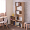 Classic Natural Grain 5 Shelve Storage Bookcase