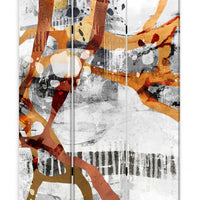 3 Panel Reversible Abstract Art Room Divider Screen