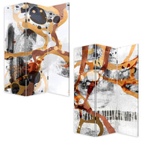 3 Panel Reversible Abstract Art Room Divider Screen