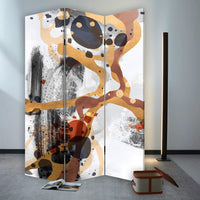 3 Panel Reversible Abstract Art Room Divider Screen