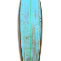 Distressed and Rustic Aqua Surfboard Wood Panel Wall Art