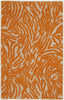 3’ x 4’ Orange Zebra Pattern Indoor Outdoor Area Rug