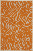 3’ x 4’ Orange Zebra Pattern Indoor Outdoor Area Rug