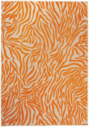 5’ x 8’ Orange Zebra Pattern Indoor Outdoor Area Rug