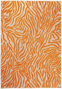 8’ x 11’ Orange Zebra Pattern Indoor Outdoor Area Rug