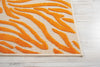 8’ x 11’ Orange Zebra Pattern Indoor Outdoor Area Rug