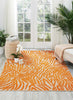 8’ x 11’ Orange Zebra Pattern Indoor Outdoor Area Rug