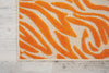 8’ x 11’ Orange Zebra Pattern Indoor Outdoor Area Rug
