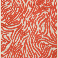 3’ x 4’ Red Zebra Pattern Indoor Outdoor Area Rug