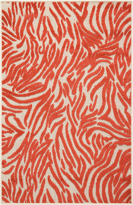 3’ x 4’ Red Zebra Pattern Indoor Outdoor Area Rug