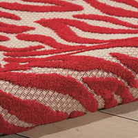 4’ x 6’ Red Zebra Pattern Indoor Outdoor Area Rug