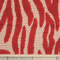 4’ x 6’ Red Zebra Pattern Indoor Outdoor Area Rug